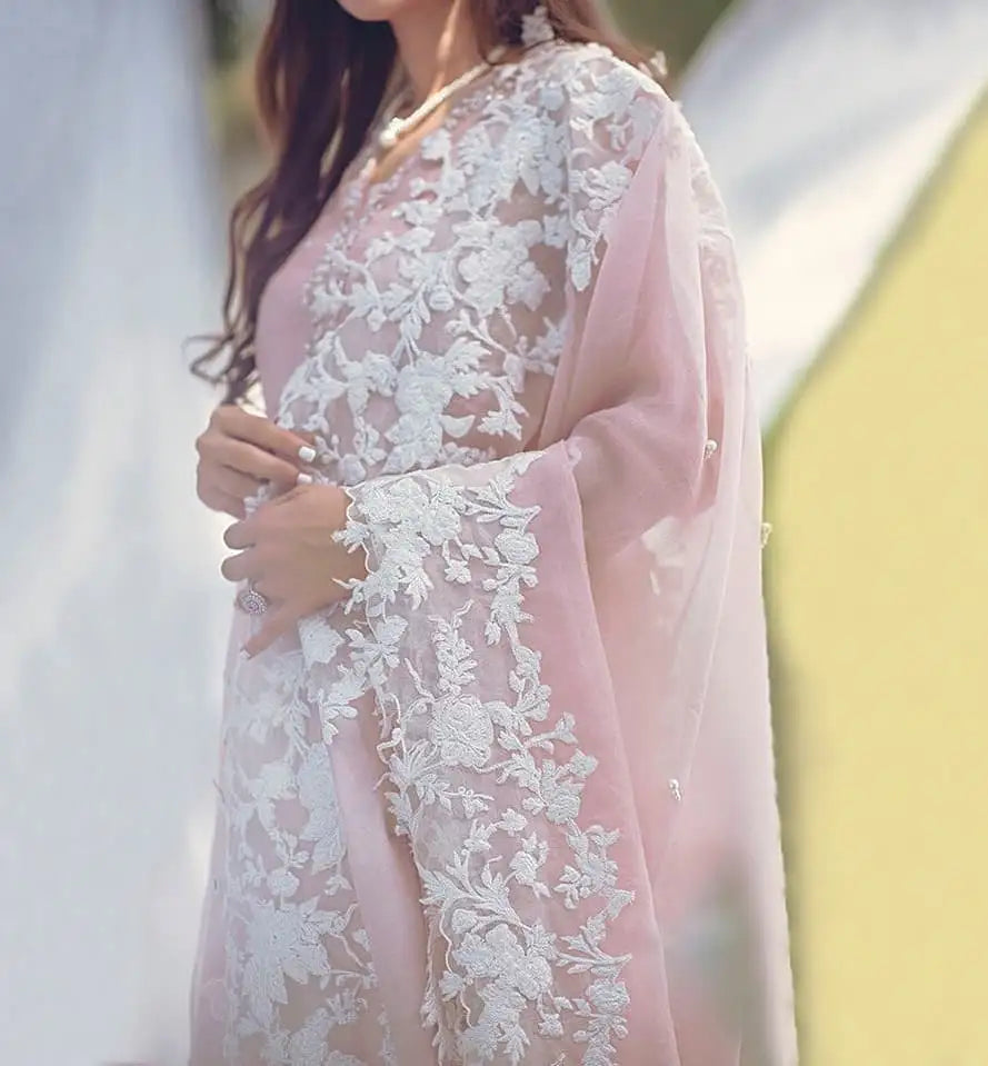Nude Peach Textured Silk Heavy Mirror & Gotta Work Farshi Salwar Set with Beautiful Organza Duppata main image 0