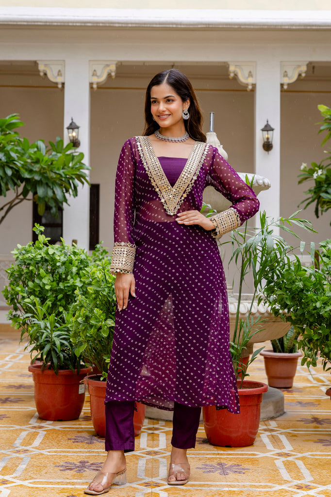 Bandhani Georgette Original Mirror Co-Ord Set