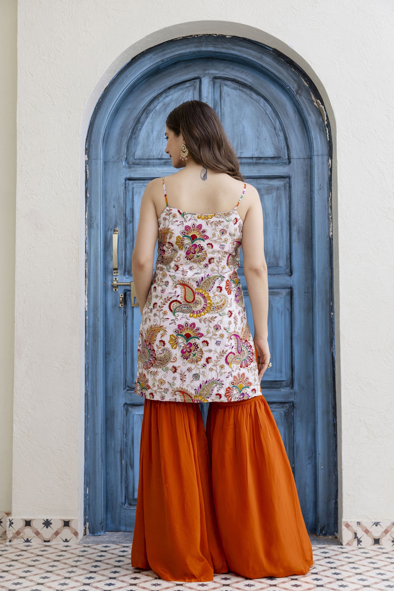 Festive Silk Blend Embroidered Kurta