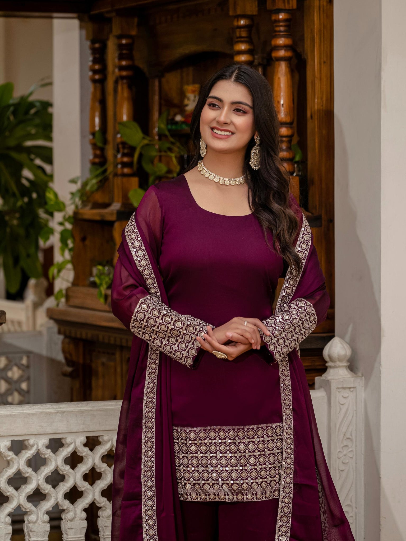 Classic Silk Blend Embroidered Kurta