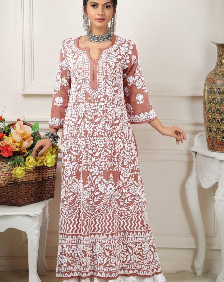 Rayon Cotton  Chikankari Kurta With Palazzo