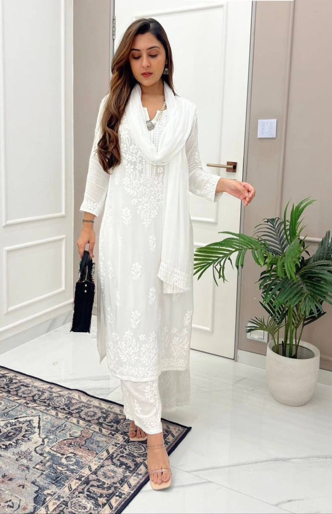 Salwar Kameez Stylish New Stylish White Kurti Design Salwar Suit