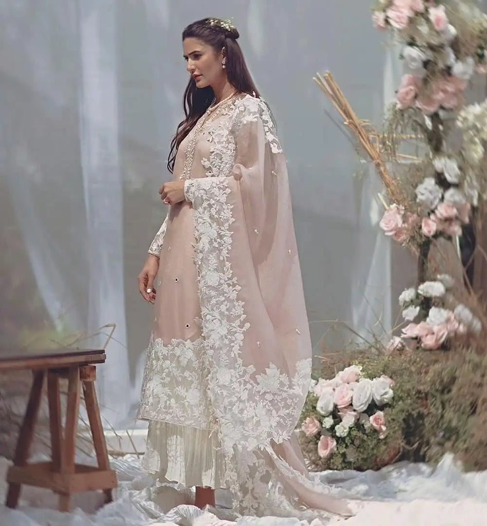 Taffeta silk embroidered gown top